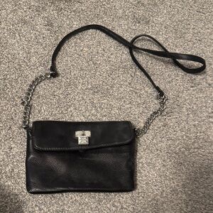Calvin Klein Black Crossbody Bag with Silver Chain